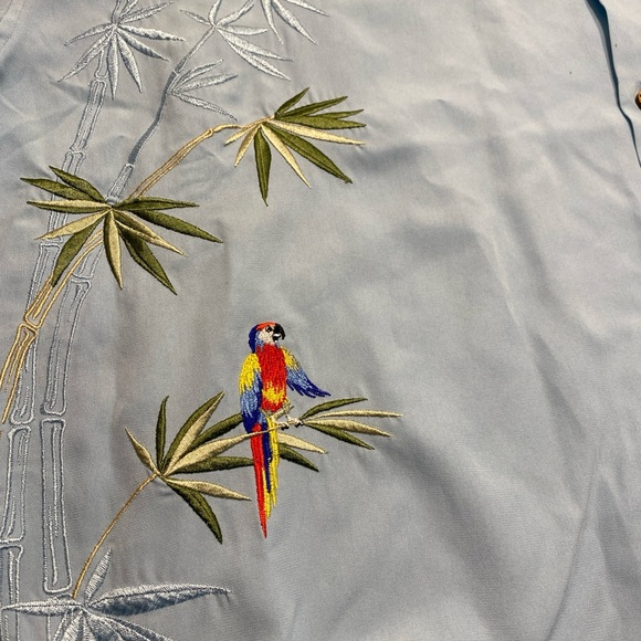 Bamboo Cay Blue Hawaiian Camp Shirt Tropical Parrots Toucan Men's 4XL - Picture 5 of 13